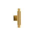 CURZON - Large Solid Brass Knurled T-Bar Handle - Brushed Brass