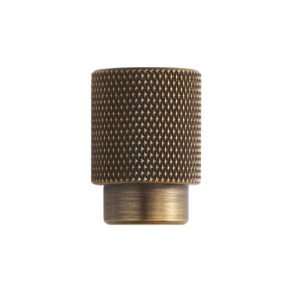 GIFFORD - Solid Brass Knurled Cabinet Knob - Antique Brass