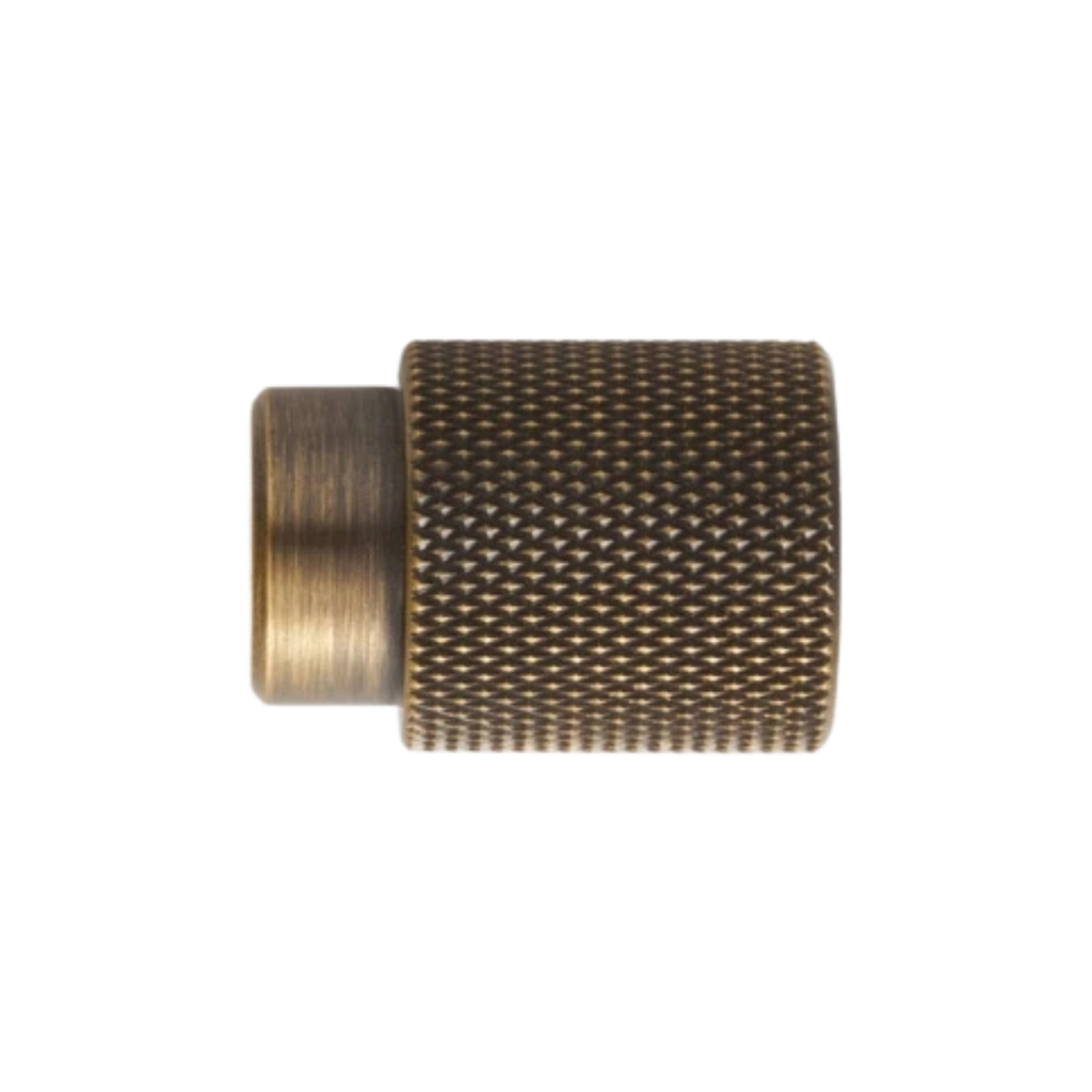 GIFFORD - Solid Brass Knurled Cabinet Knob - Antique Brass