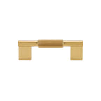 CURZON - Solid Brass Knurled D-Bar Handle - Brushed Brass
