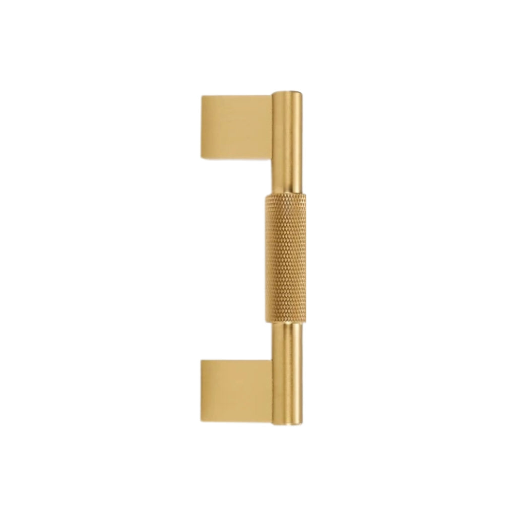 CURZON - Solid Brass Knurled D-Bar Handle - Brushed Brass