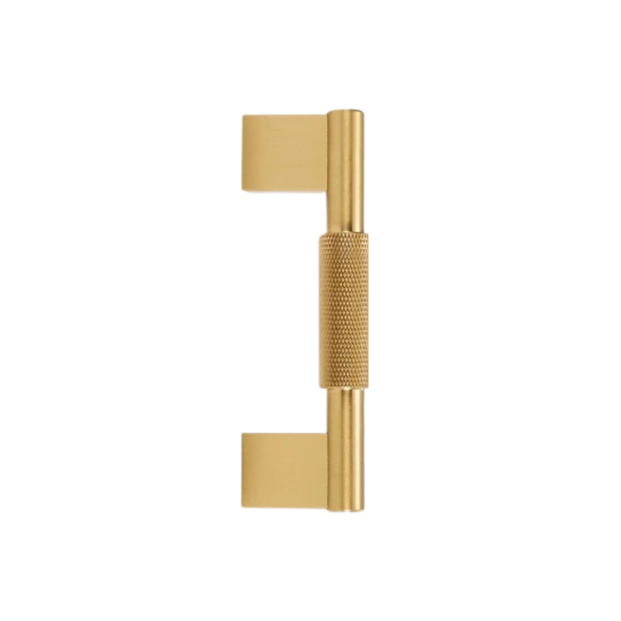 CURZON - Solid Brass Knurled D-Bar Handle - Brushed Brass