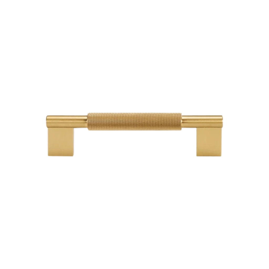 CURZON - Solid Brass Knurled D-Bar Handle - Brushed Brass