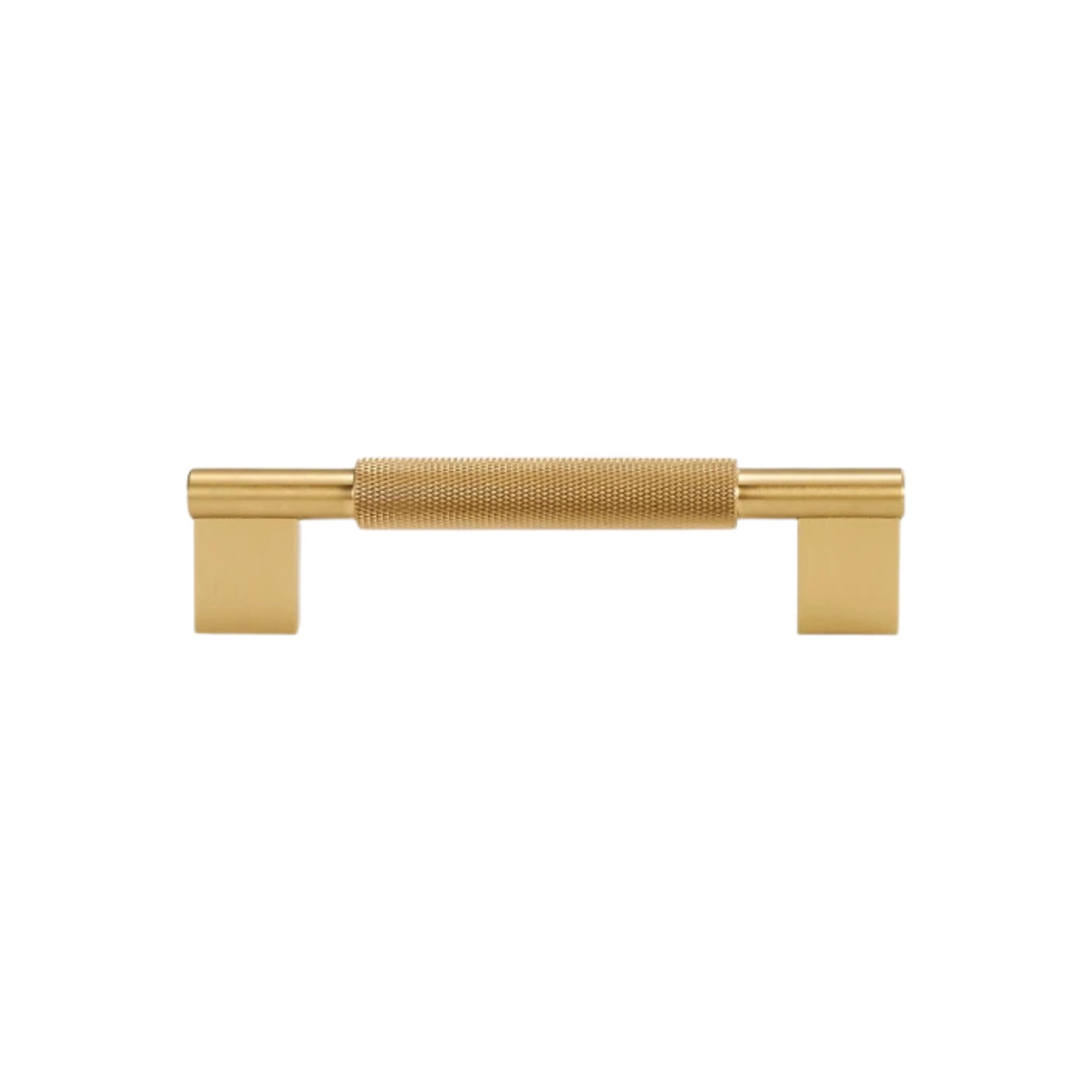 CURZON - Solid Brass Knurled D-Bar Handle - Brushed Brass