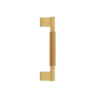 CURZON - Solid Brass Knurled D-Bar Handle - Brushed Brass