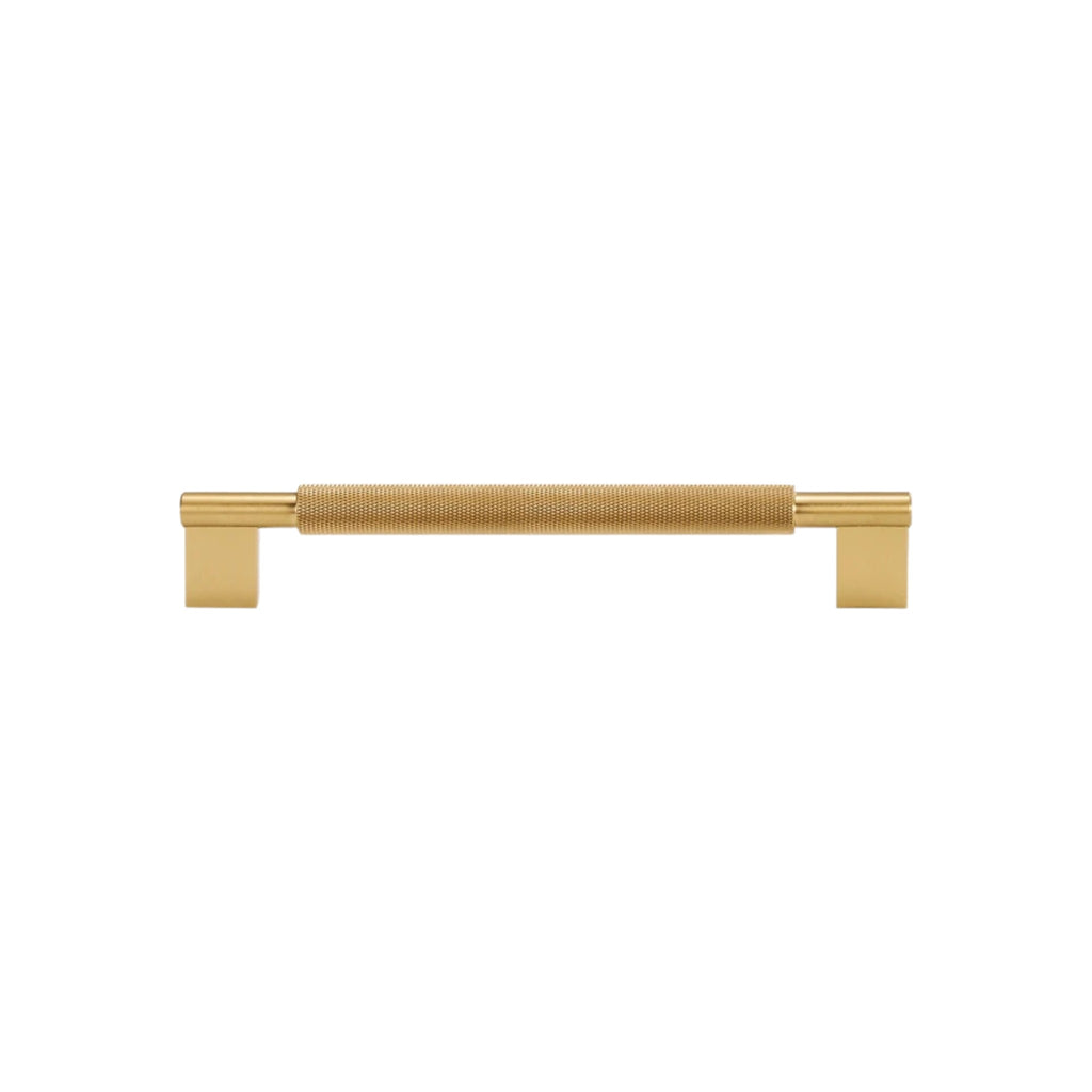 CURZON - Solid Brass Knurled D-Bar Handle - Brushed Brass