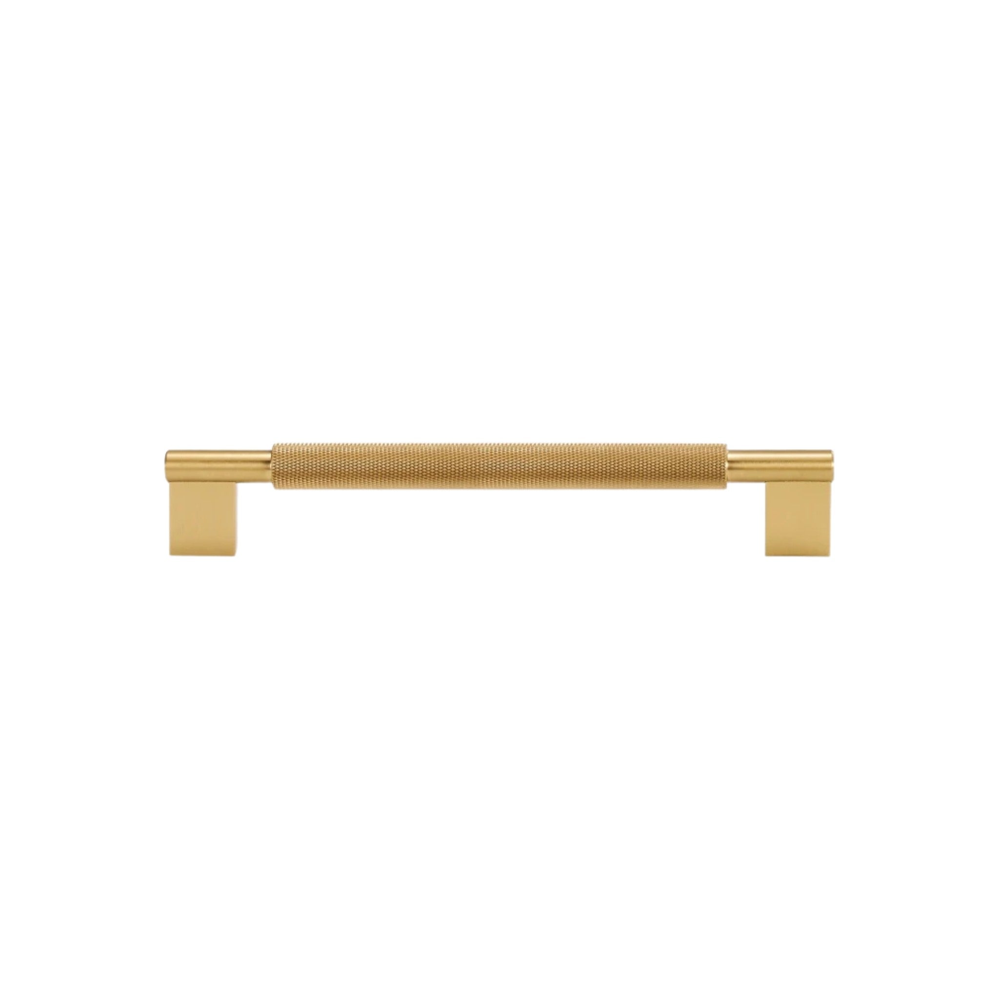 CURZON - Solid Brass Knurled D-Bar Handle - Brushed Brass