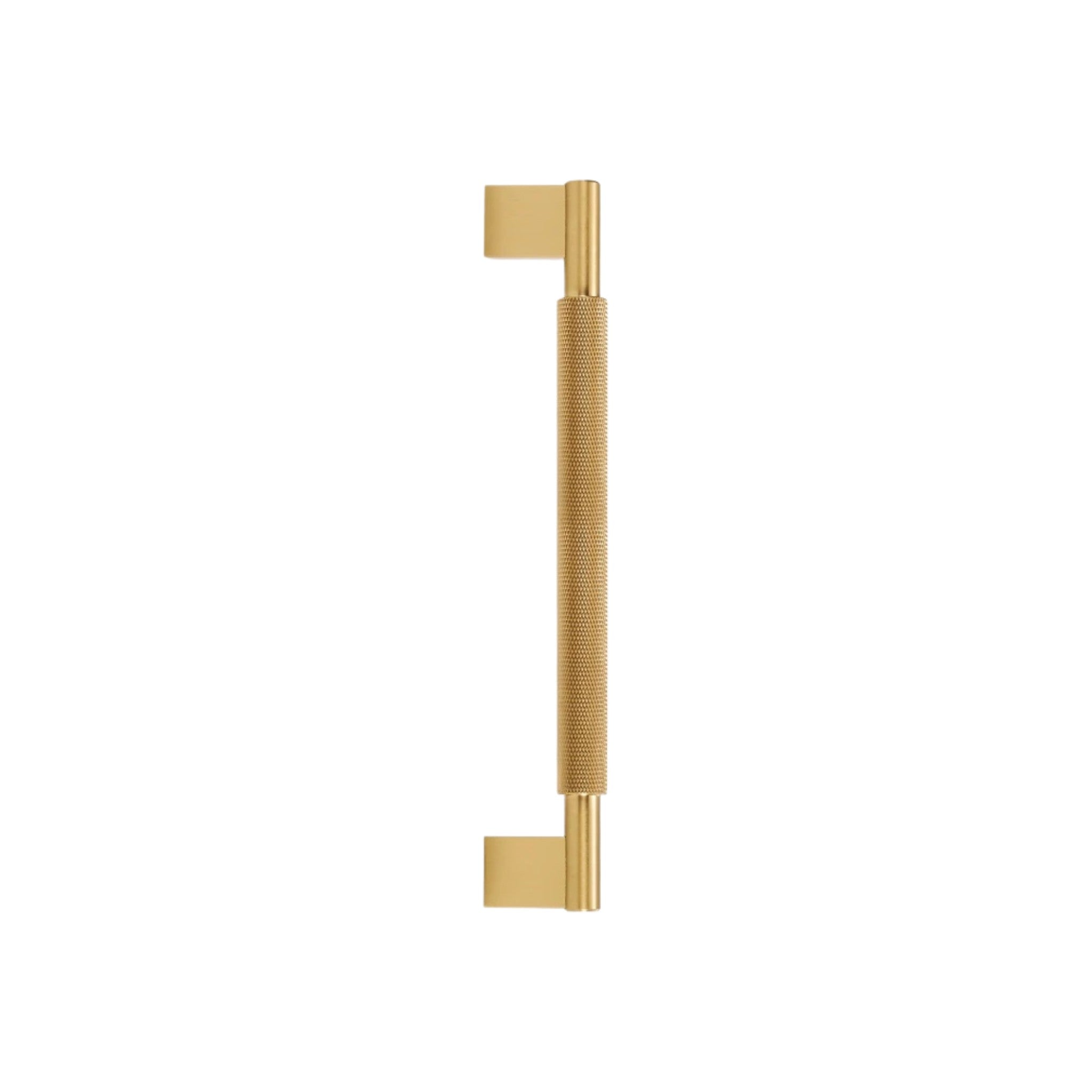 CURZON - Solid Brass Knurled D-Bar Handle - Brushed Brass