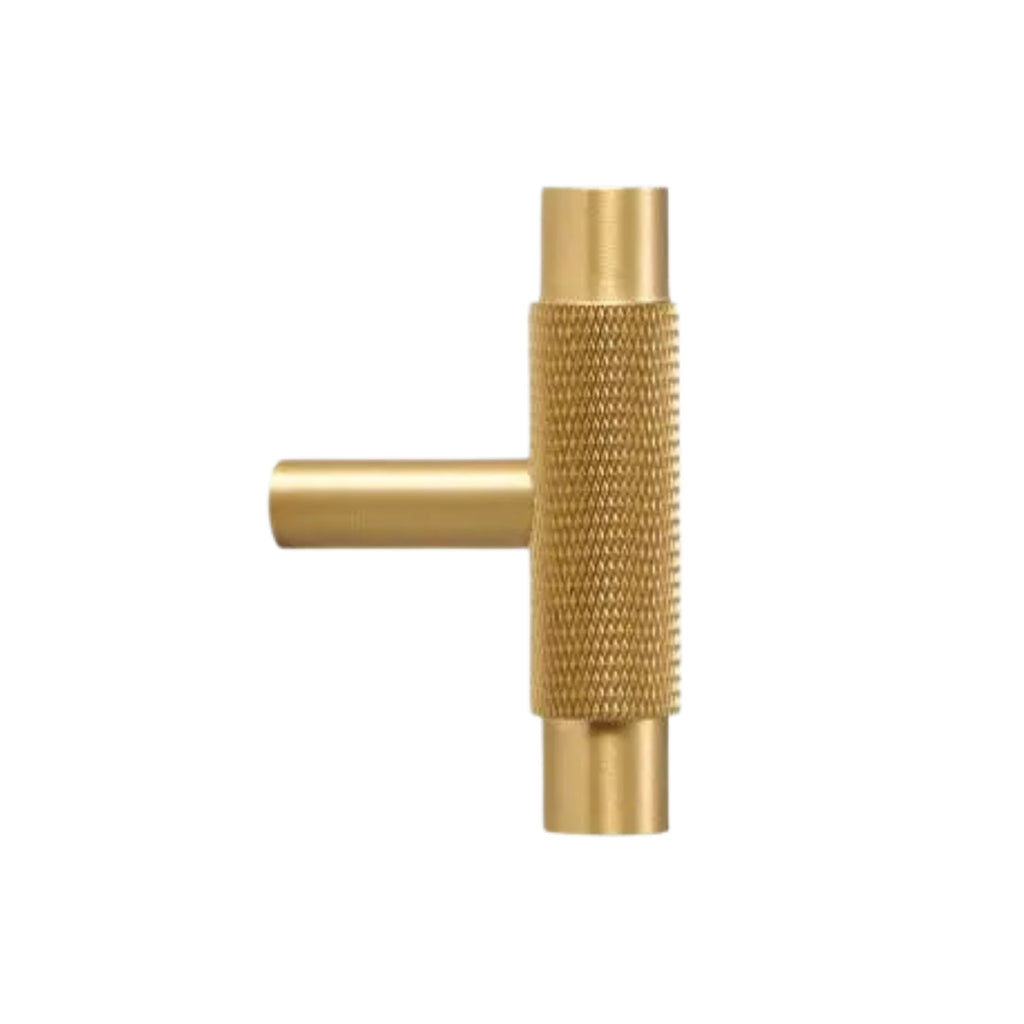 MONTAGUE - Solid Brass Knurled T-Bar Handle - Matte Brass