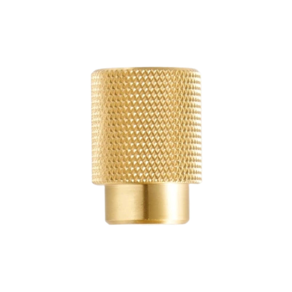CURZON - Solid Brass Knurled Cabinet Knob - Brushed Brass