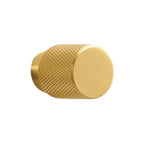 CURZON - Solid Brass Knurled Cabinet Knob - Brushed Brass