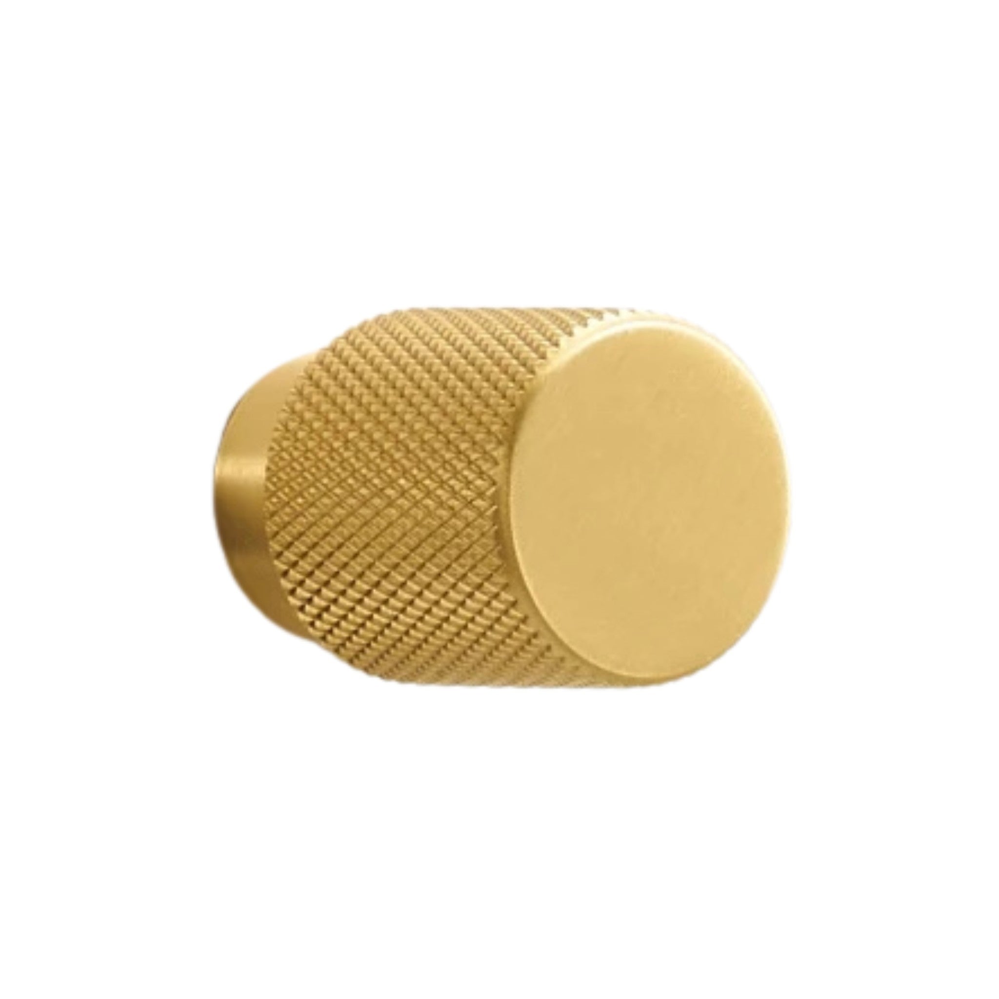 CURZON - Solid Brass Knurled Cabinet Knob - Brushed Brass