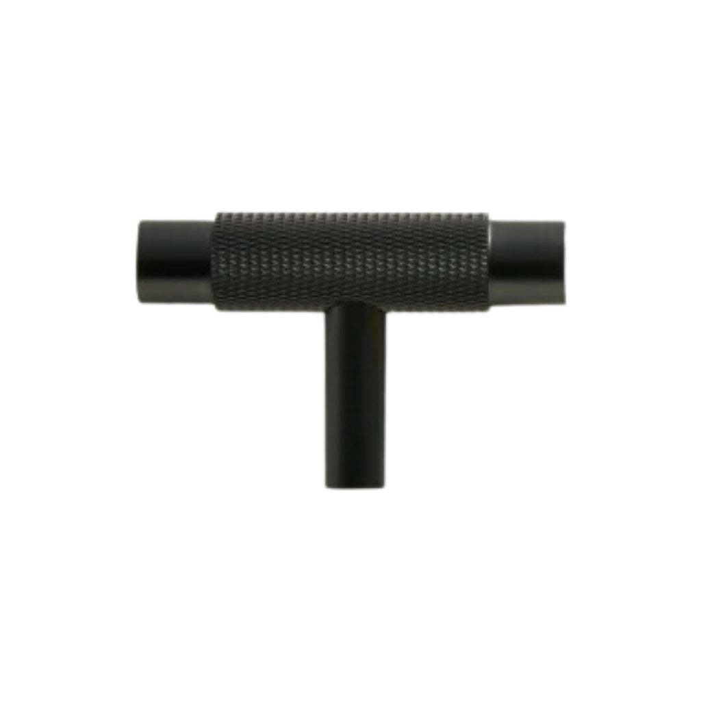 BARONY - Solid Brass Knurled T-Bar Handle - Blackened Brass
