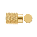 CURZON - Solid Brass Knurled Cabinet Knob - Brushed Brass