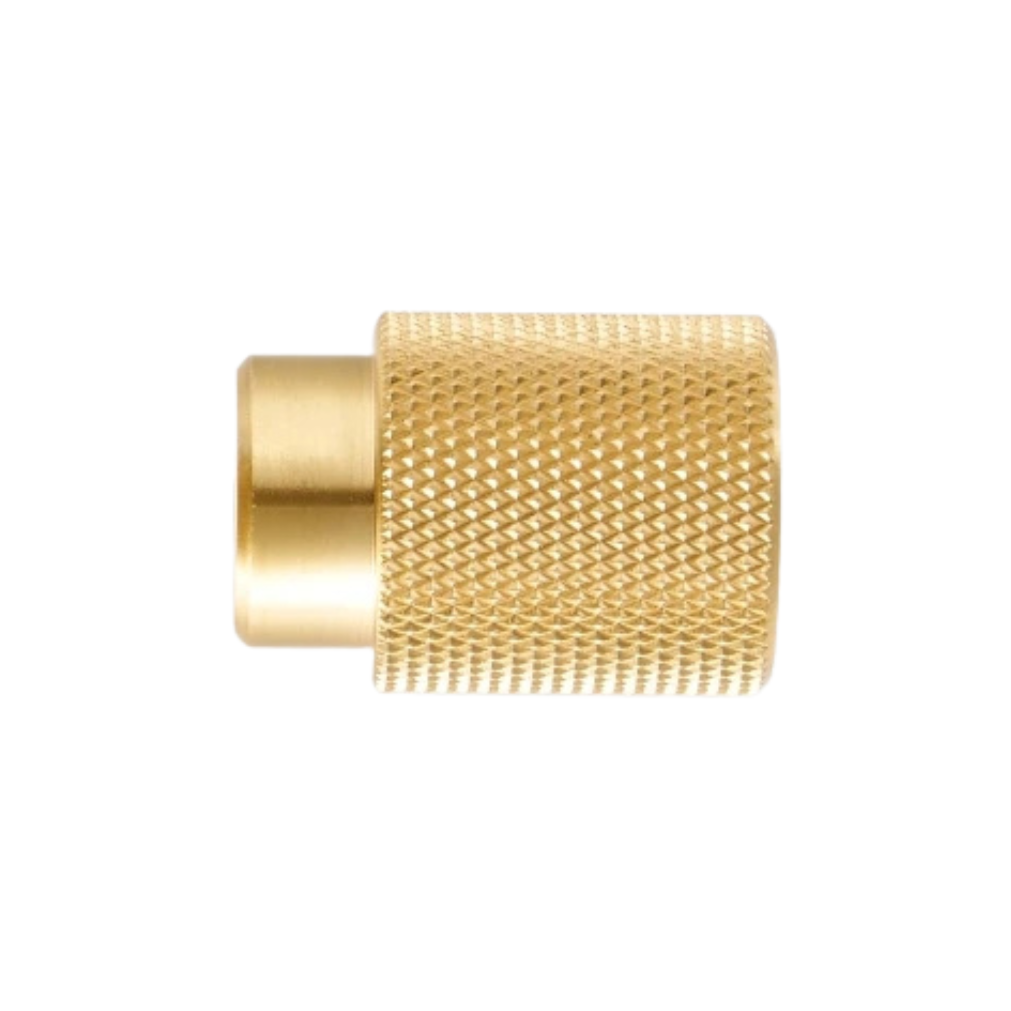 CURZON - Solid Brass Knurled Cabinet Knob - Brushed Brass