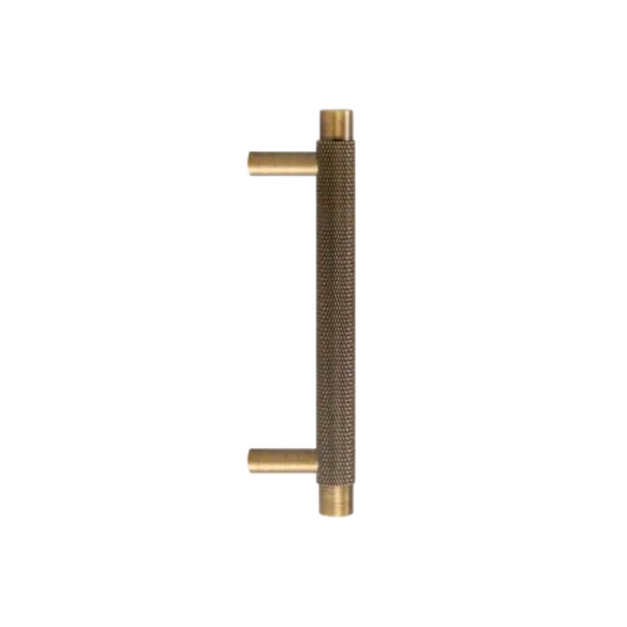 GIFFORD - Solid Brass Knurled Bar Handle - Antique Brass