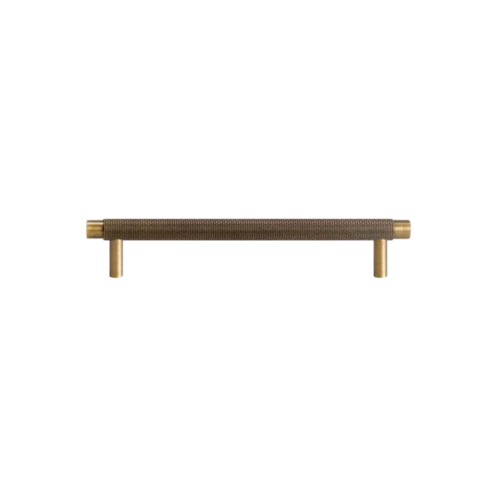 GIFFORD - Solid Brass Knurled Bar Handle - Antique Brass
