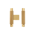 CURZON - Large Solid Brass Knurled T-Bar Handle - Brushed Brass