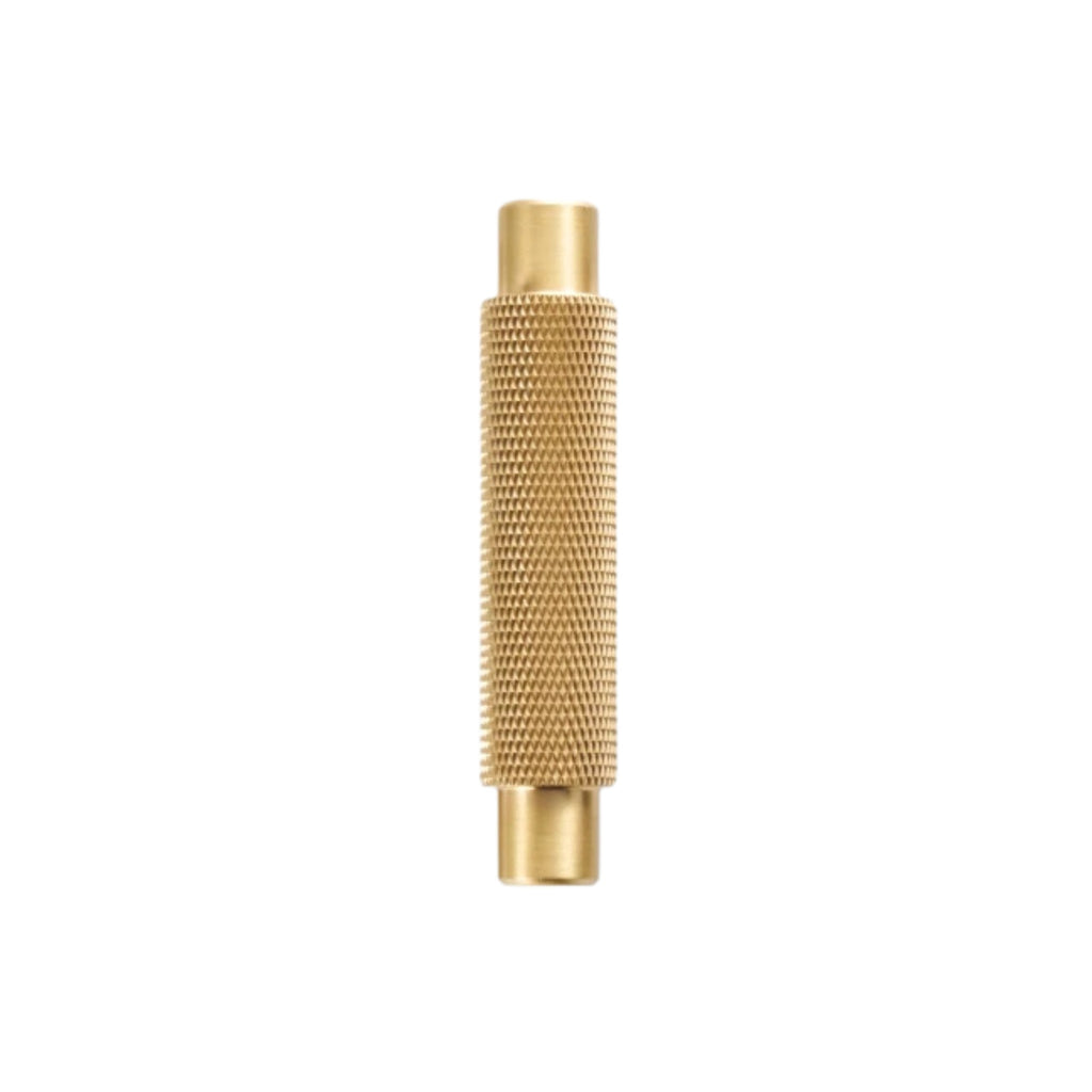 CURZON - Large Solid Brass Knurled T-Bar Handle - Brushed Brass