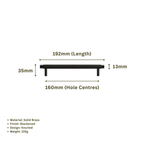 BARONY - Solid Brass Knurled Bar Handle - Blackened Brass