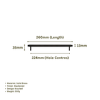 BARONY - Solid Brass Knurled Bar Handle - Blackened Brass