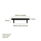 BARONY - Solid Brass Knurled Bar Handle - Blackened Brass