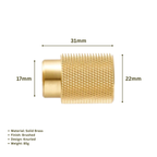 CURZON - Solid Brass Knurled Cabinet Knob - Brushed Brass
